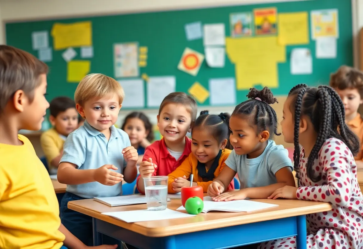 Children participating in healthy lifestyle educational activities