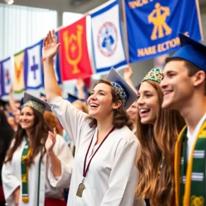 Ceremony celebrating new Greek-letter organization members at Ole Miss.