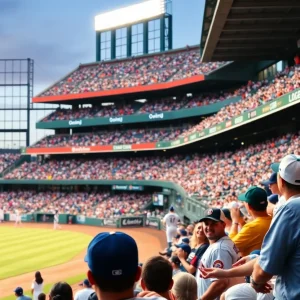 Doug Nikhazy's MLB debut atmosphere with fans cheering.