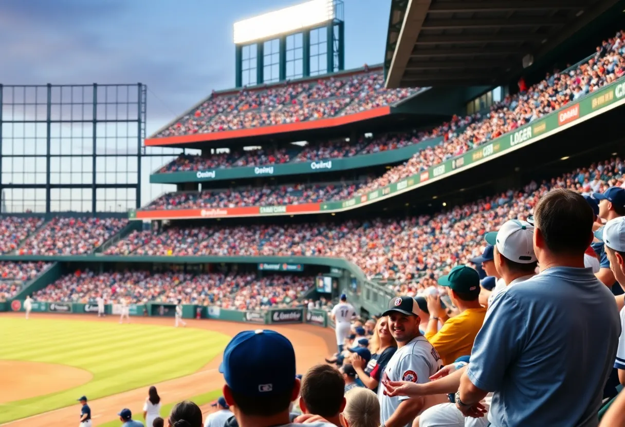 Doug Nikhazy's MLB debut atmosphere with fans cheering.