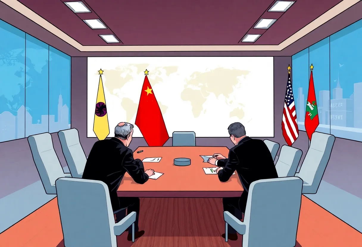 Illustration of U.S. and China trade conflict