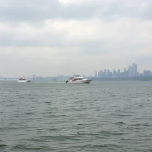 Emergency response at Hudson River following a helicopter crash