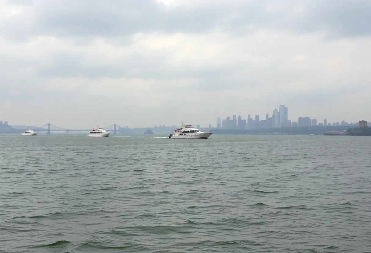 Emergency response at Hudson River following a helicopter crash