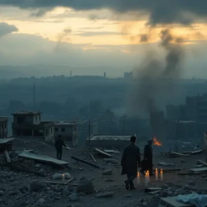 Destruction in a war zone illustrating the humanitarian crisis in Ukraine