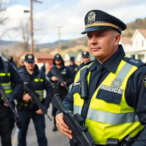 Police officers collaborating during a drug bust in Lafayette County