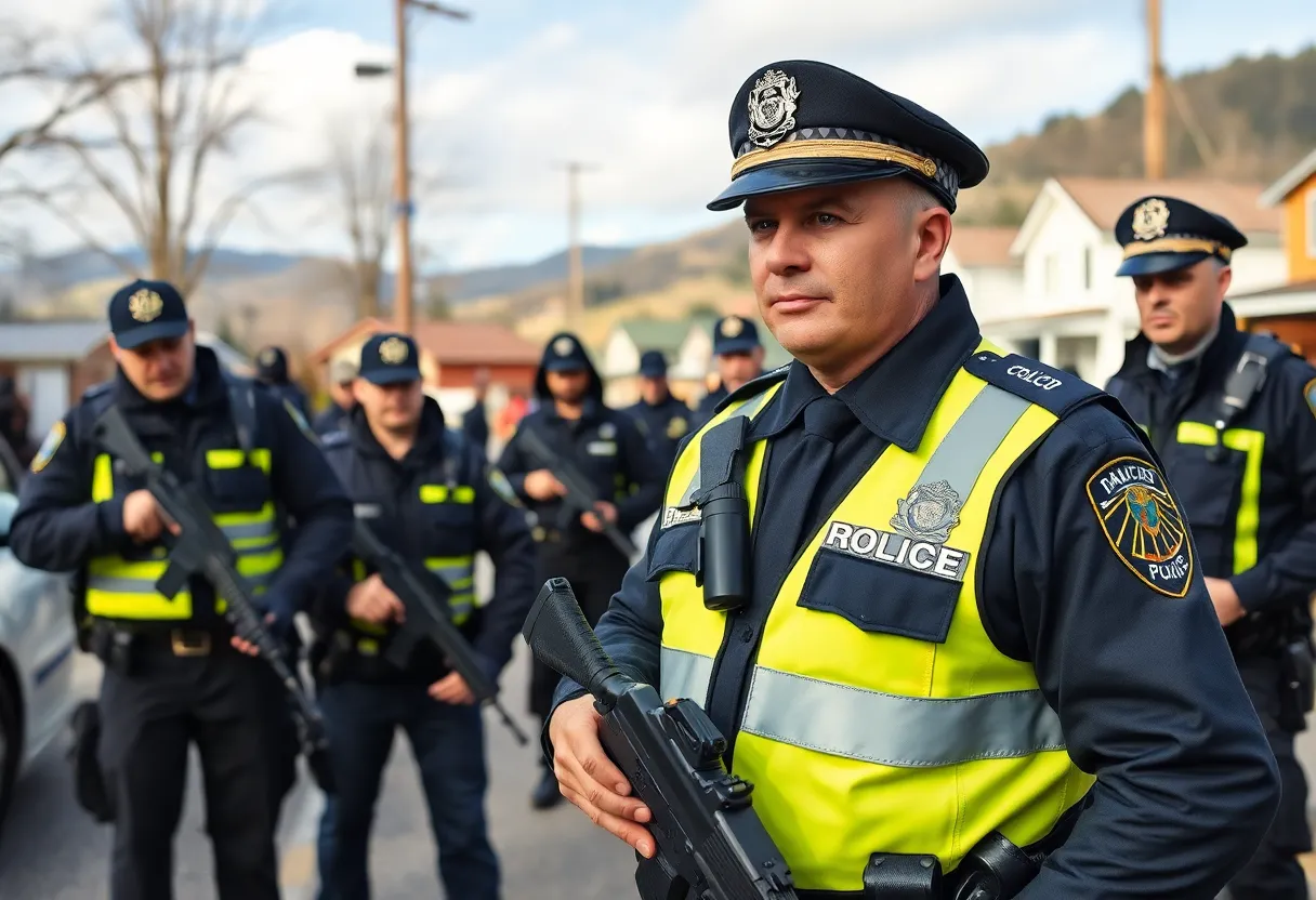 Police officers collaborating during a drug bust in Lafayette County