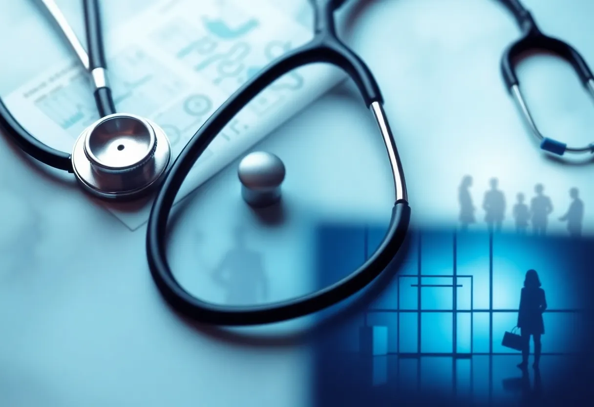 Abstract representation of mental health challenges in healthcare