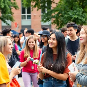 Students engaging in activities during orientation week at Ole Miss