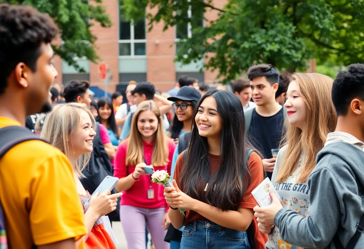 Students engaging in activities during orientation week at Ole Miss