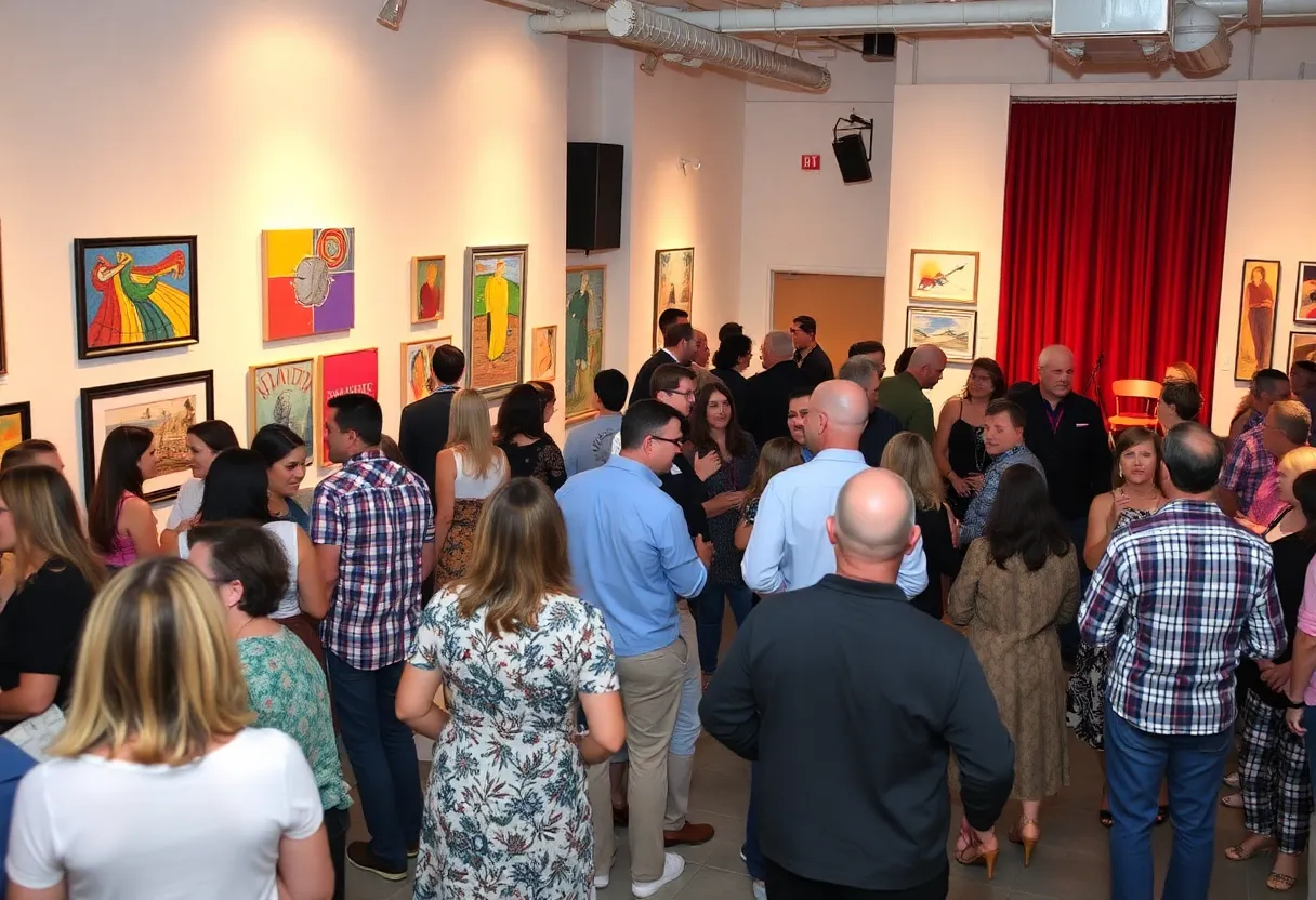 Scene from the art and musical comedy event in Oxford