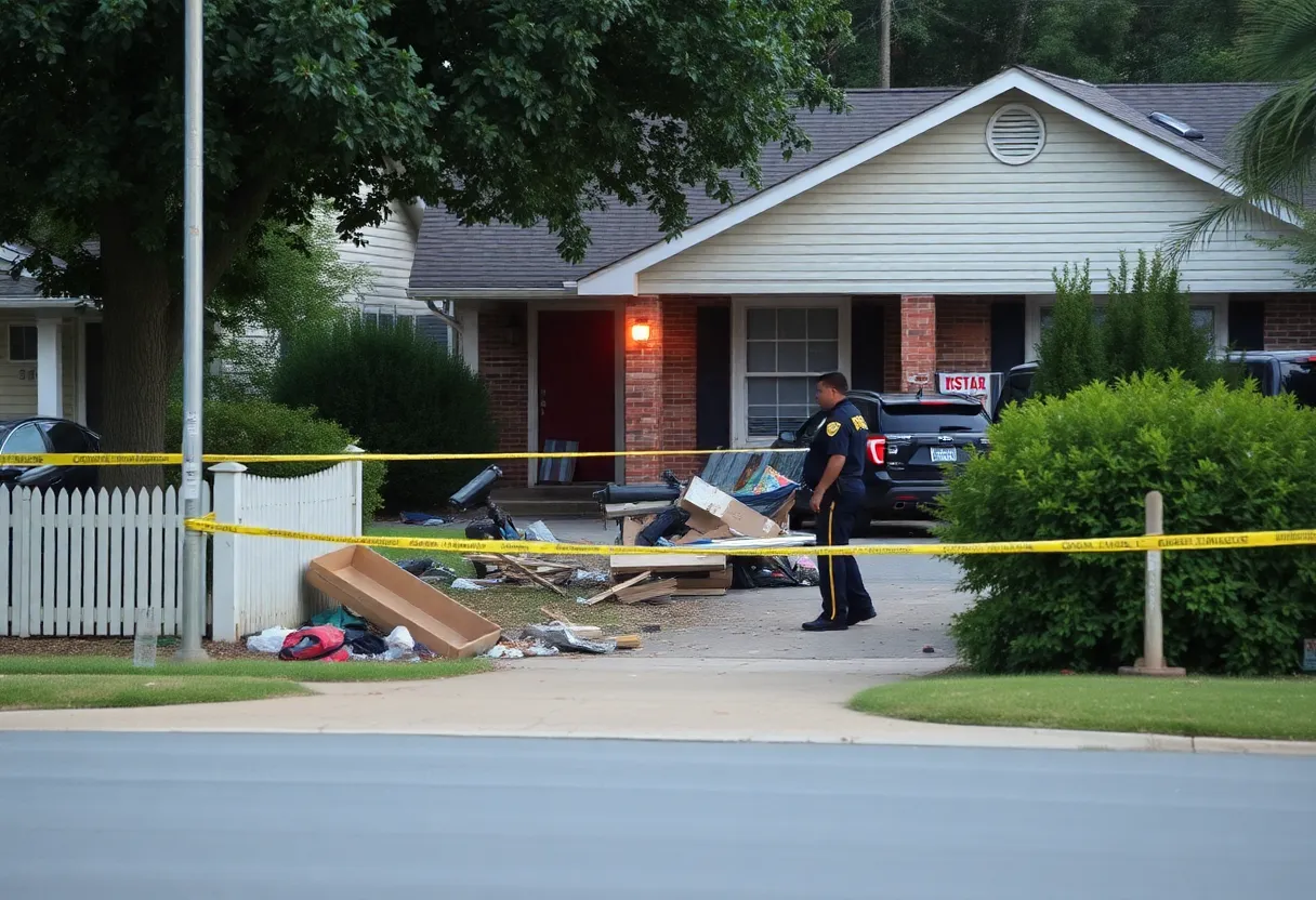 Scene of a burglary and attempted arson incident in Oxford, Mississippi