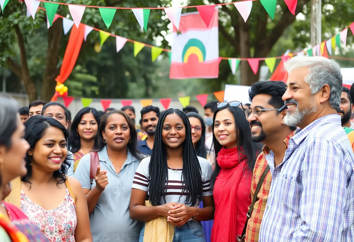 Attendees celebrating the 50th anniversary of Phi Beta Sigma Fraternity