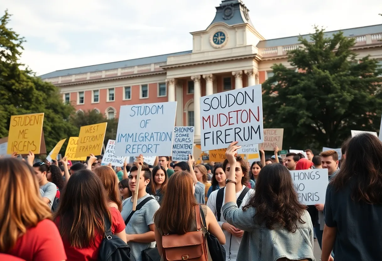 Students protesting for immigration reform and student rights.