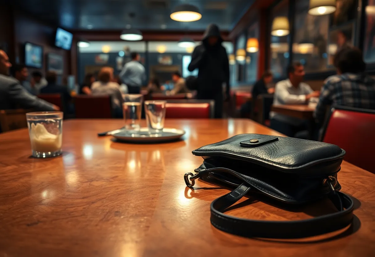 Scene of a theft at a restaurant