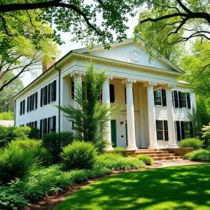 Exterior view of Rowan Oak, the historic home of William Faulkner in Oxford, Mississippi
