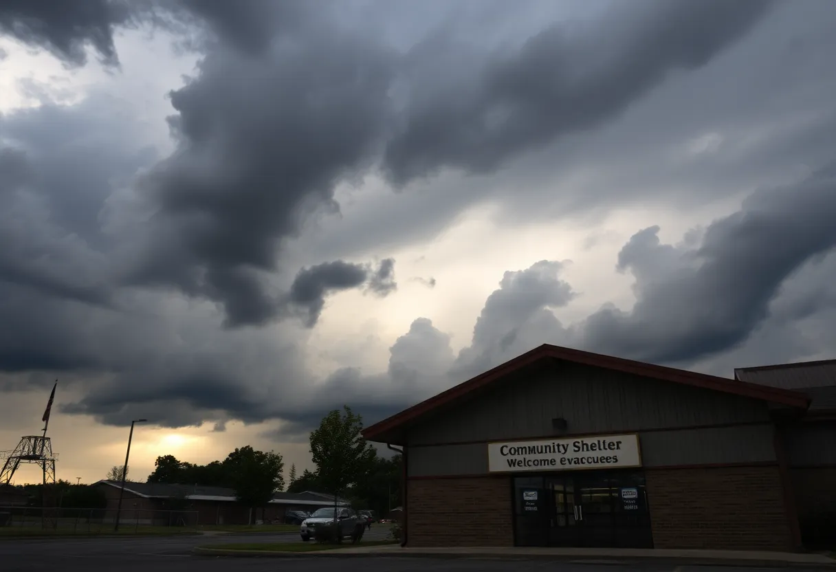 Severe weather clouds gathering over Lafayette County