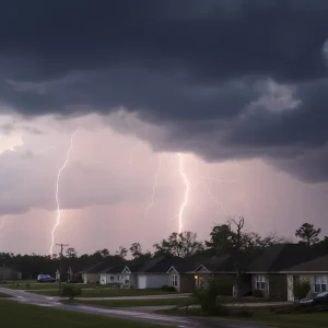 A view of storm damage in Lafayette County, Mississippi