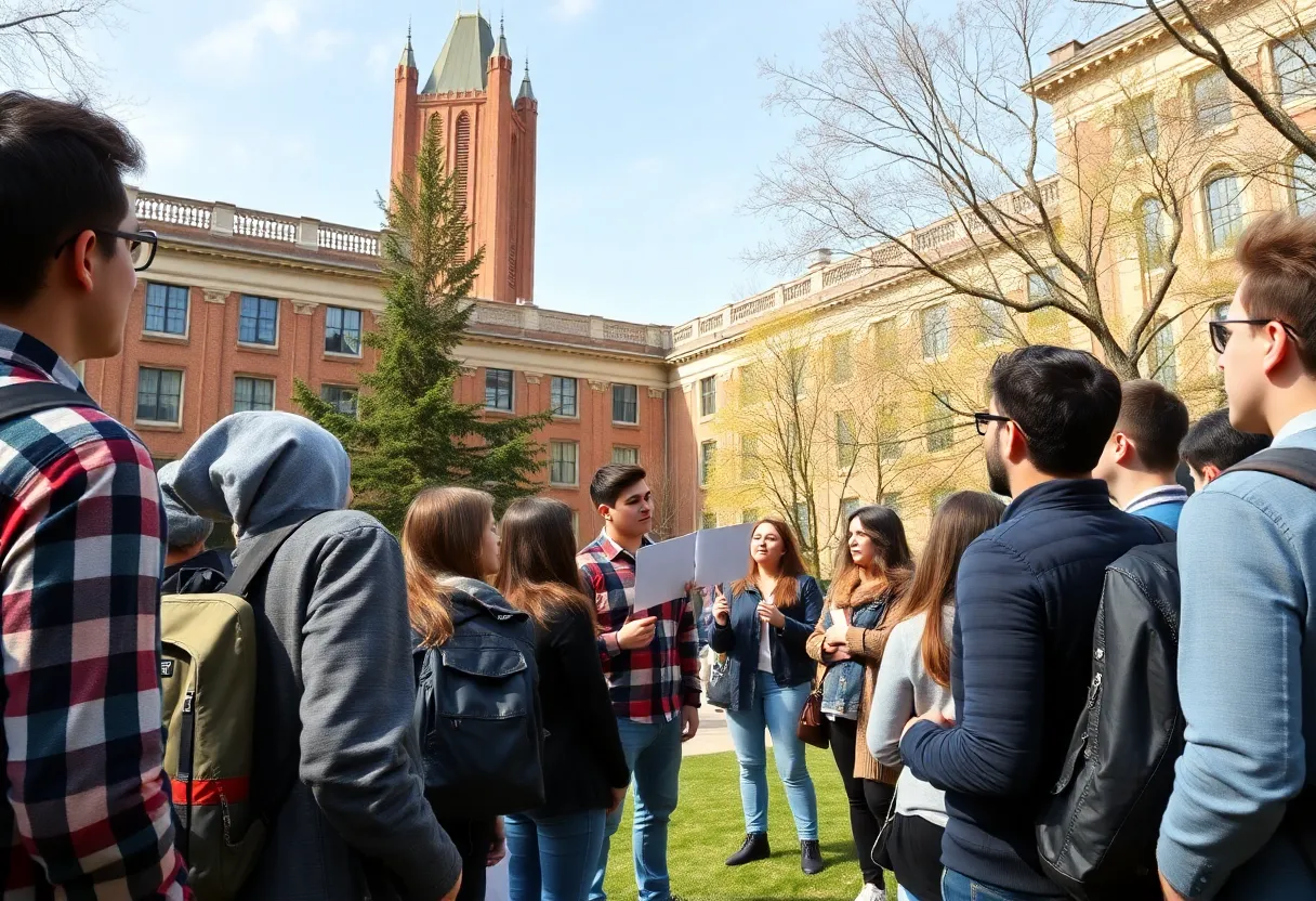 Students discussing activism on campus