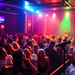 Comedy audience enjoying a performance at the Sandy and John Black Pavilion