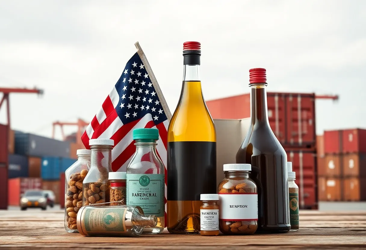 Visual representation of trade tariffs announcement