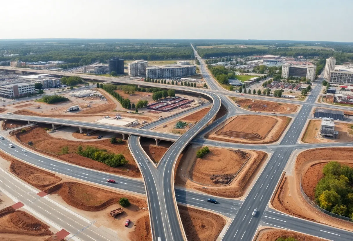 Construction site for West Oxford Loop extension