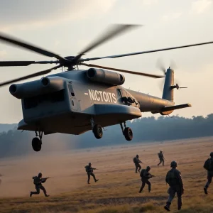 Military helicopter during 101st Airborne Division training exercise