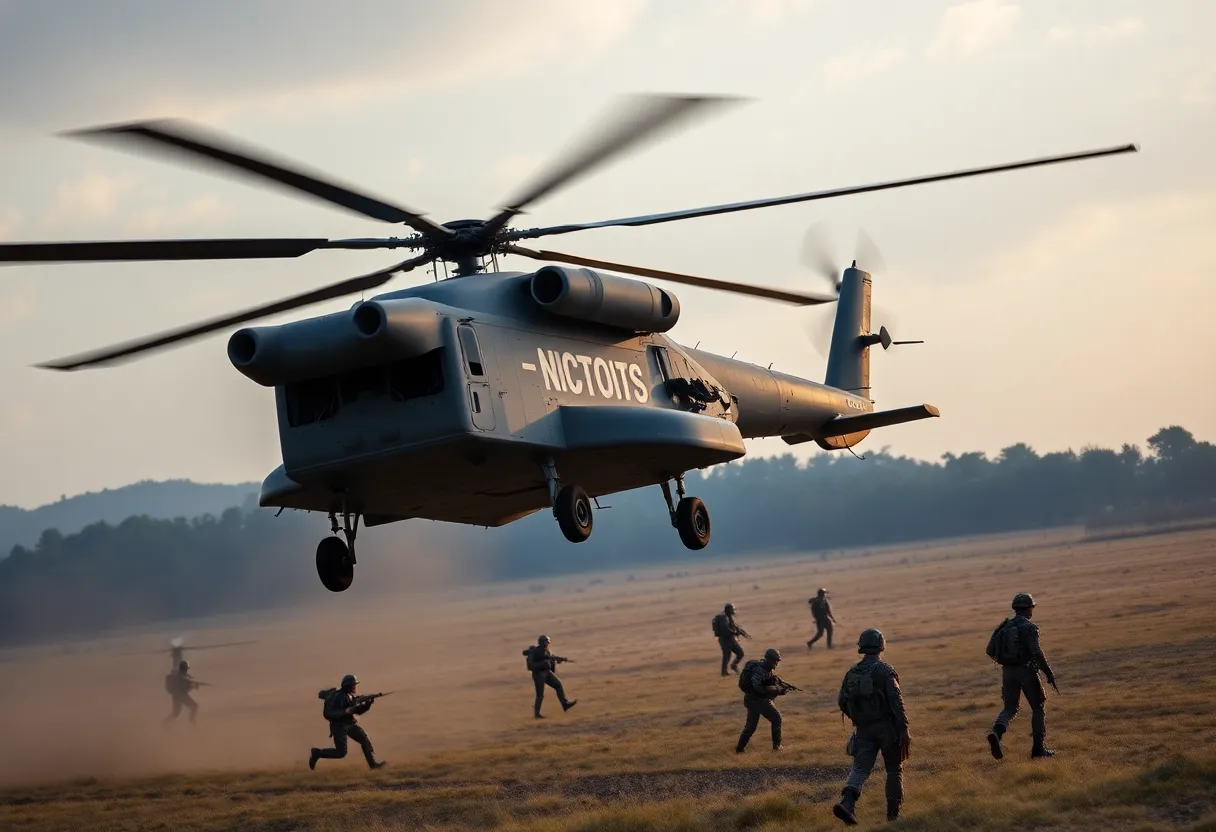 Military helicopter during 101st Airborne Division training exercise