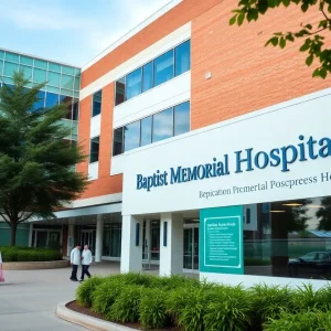 Exterior view of Baptist Memorial Hospital in Oxford, Mississippi.
