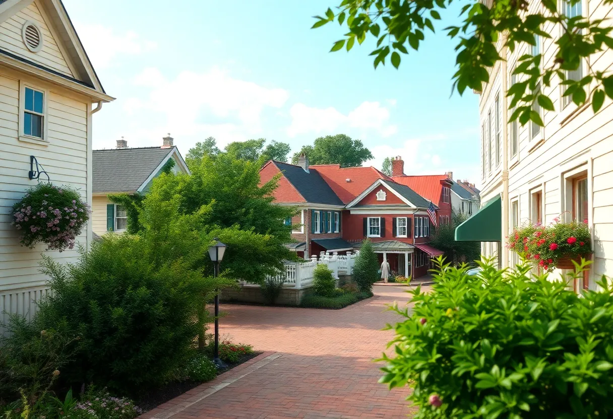 A scenic summer view of a small town in Mississippi
