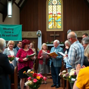 Gathering of community members honoring Nancy Jane Coffler