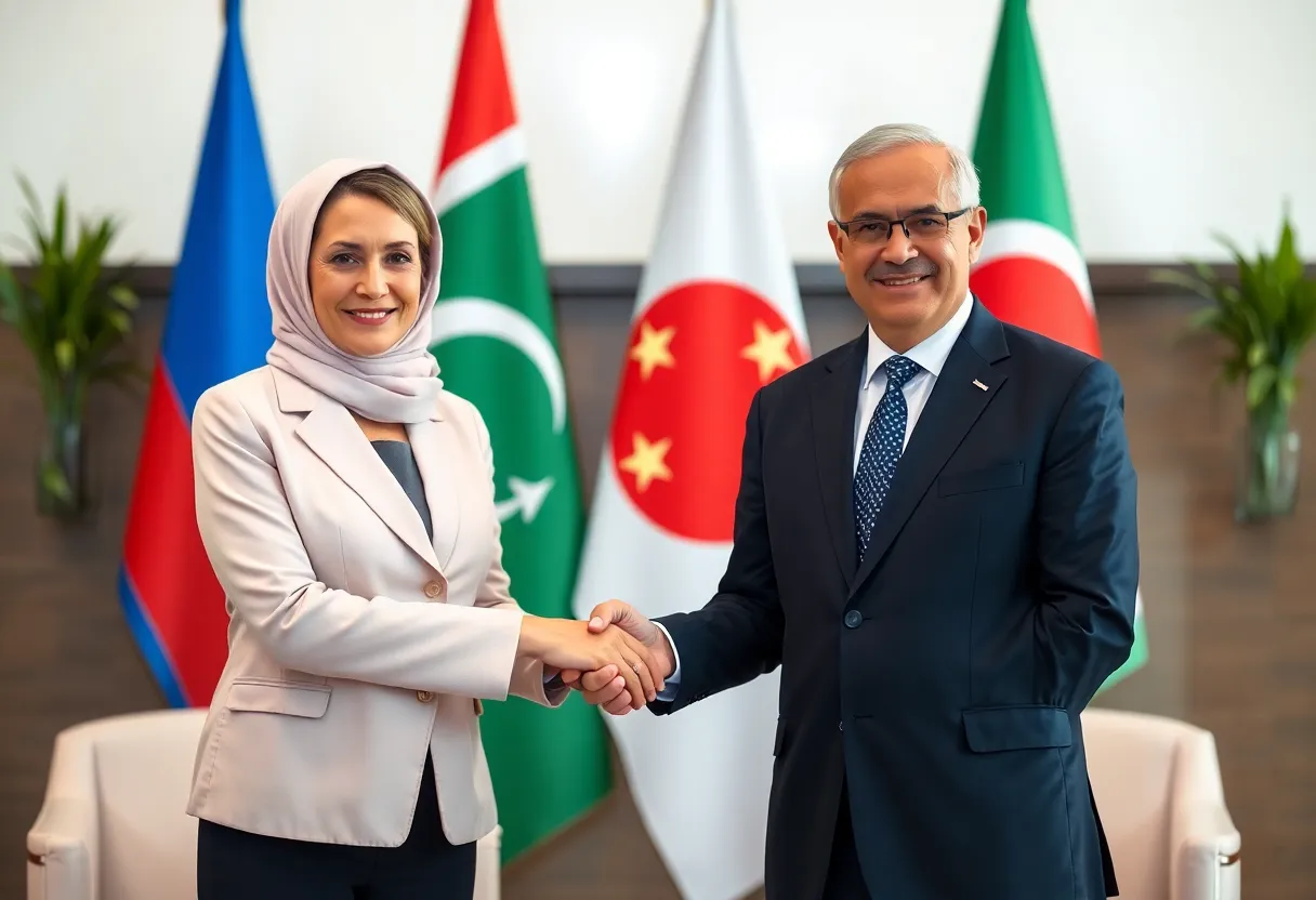 Diplomatic meeting representing cooperation between U.S. and China.