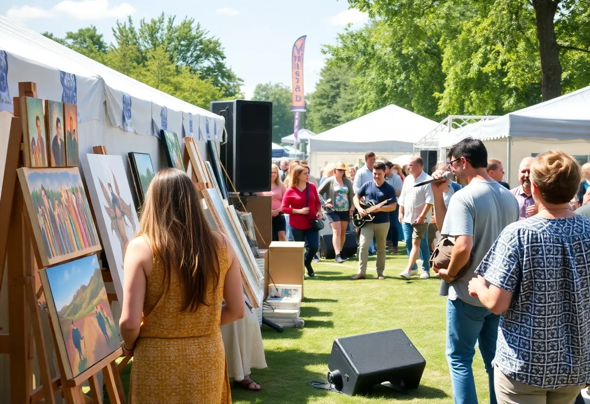 A lively scene from the Double Decker Arts Festival in Oxford.