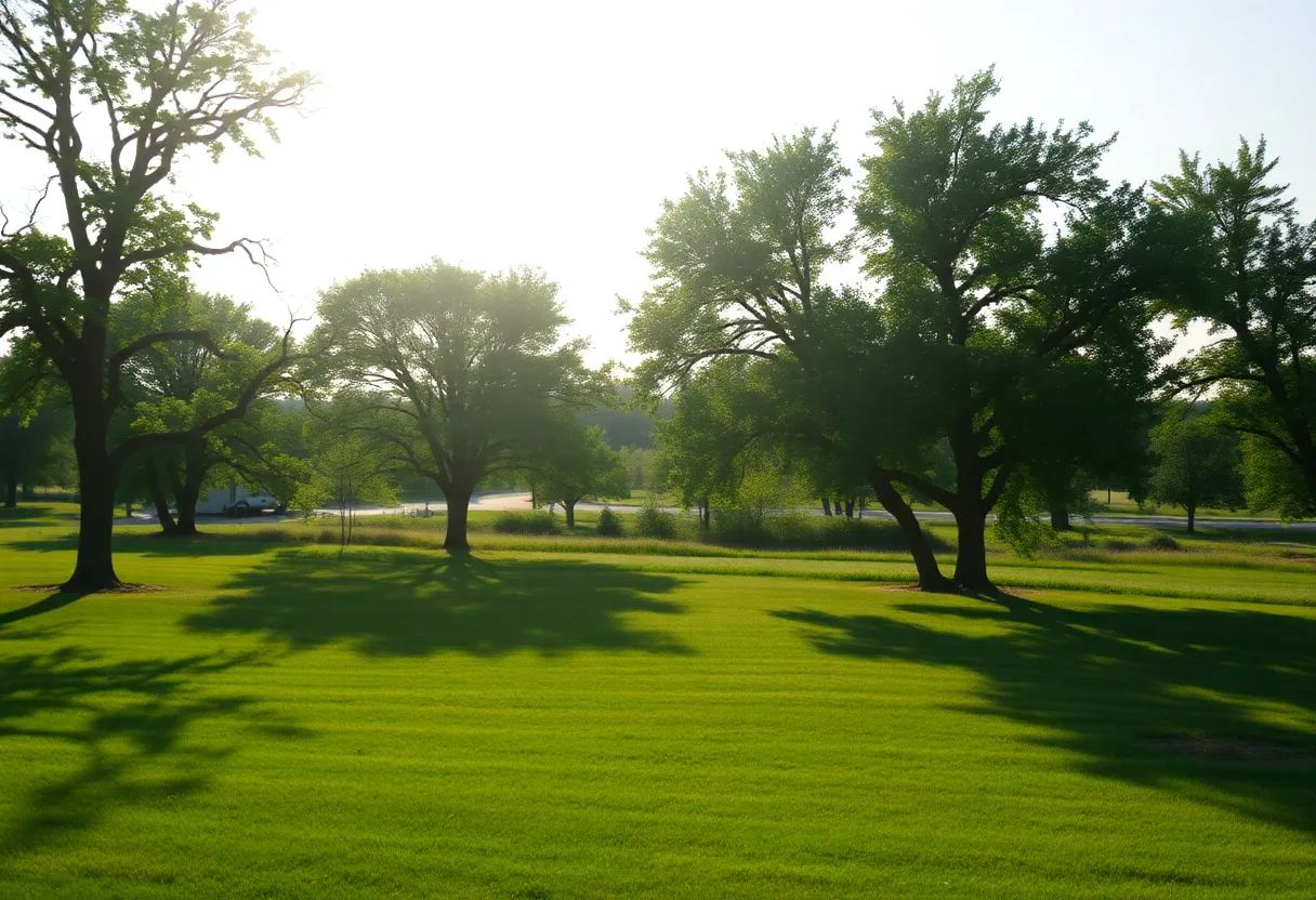 A tranquil Kansas landscape reflecting community and family values.