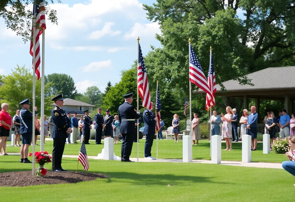 Ceremony honoring fallen service members during Memorial Day in Oxford