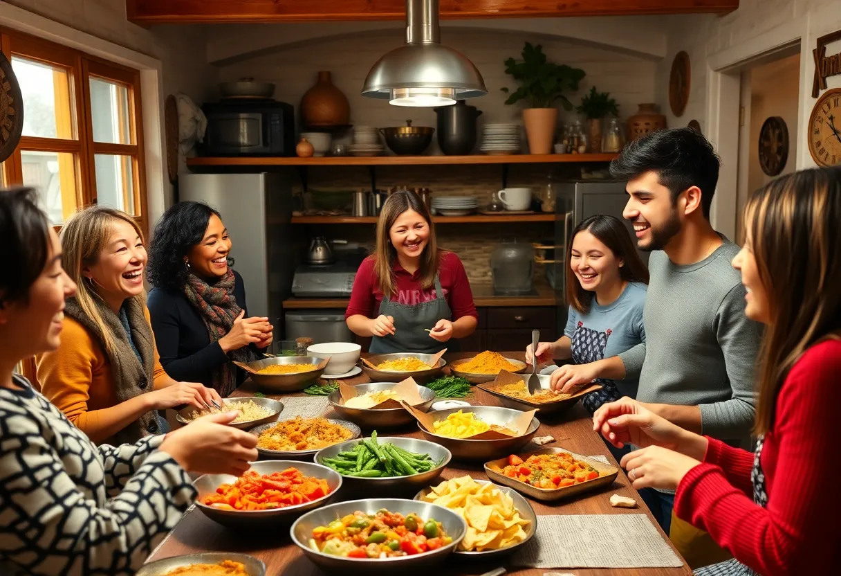 Community gathering in Memphis celebrating together with food
