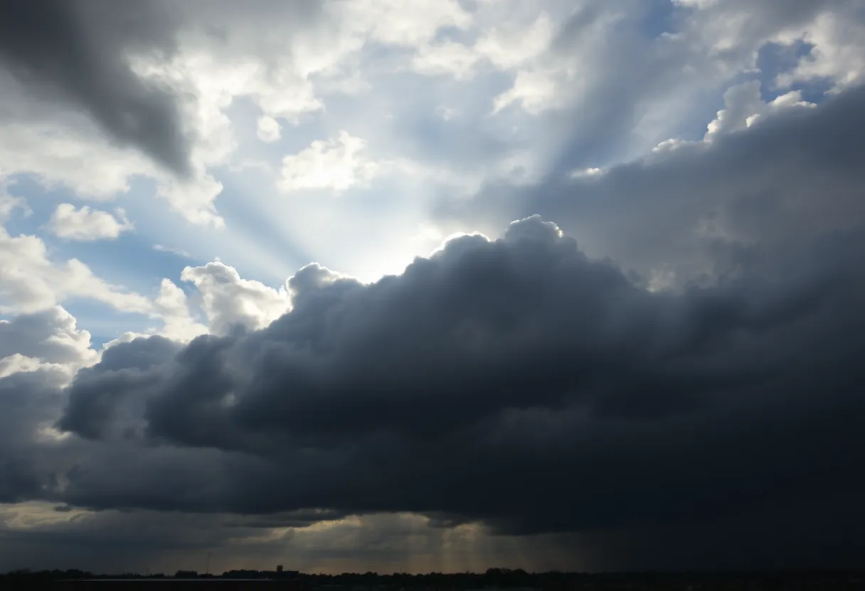 Dramatic sky over Memphis indicating weather changes