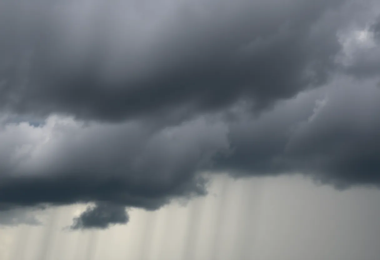 Cloudy sky over Memphis with rain clouds