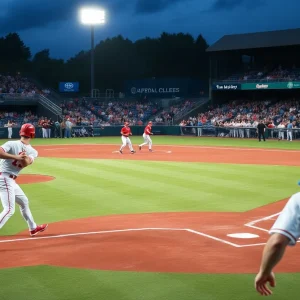 Murray State University baseball team competing against Ole Miss