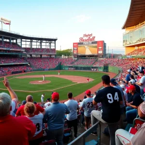 Fans cheering during a college baseball game at Swayze Field