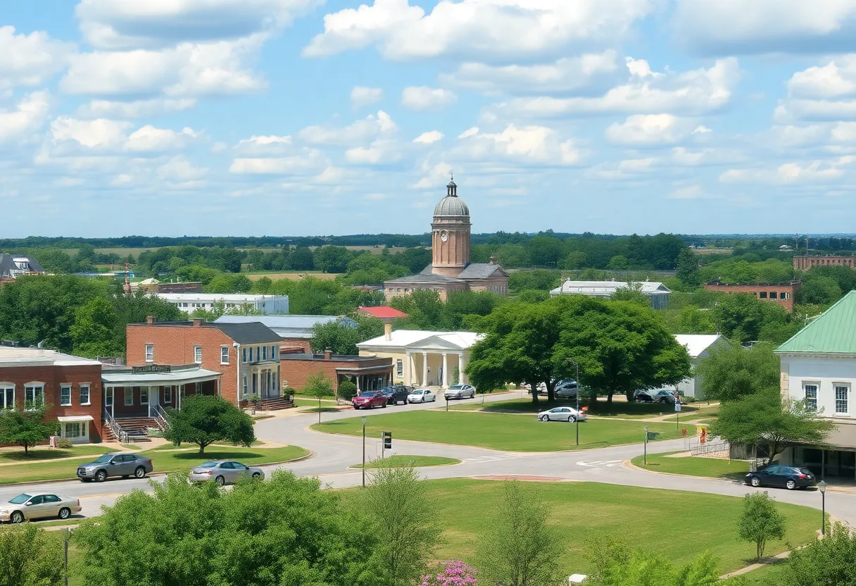 Scenic view of attractions in Oxford, Mississippi