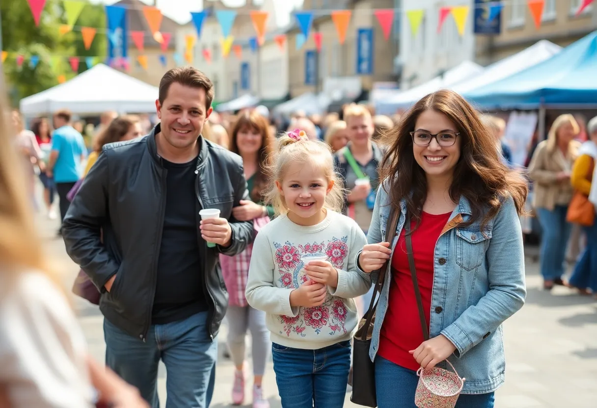 Community gathering in Oxford celebrating National Travel and Tourism Week