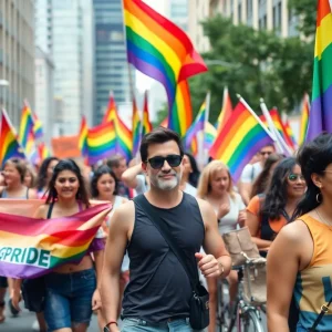 Colorful parade celebrating LGBTQIA+ pride in Oxford