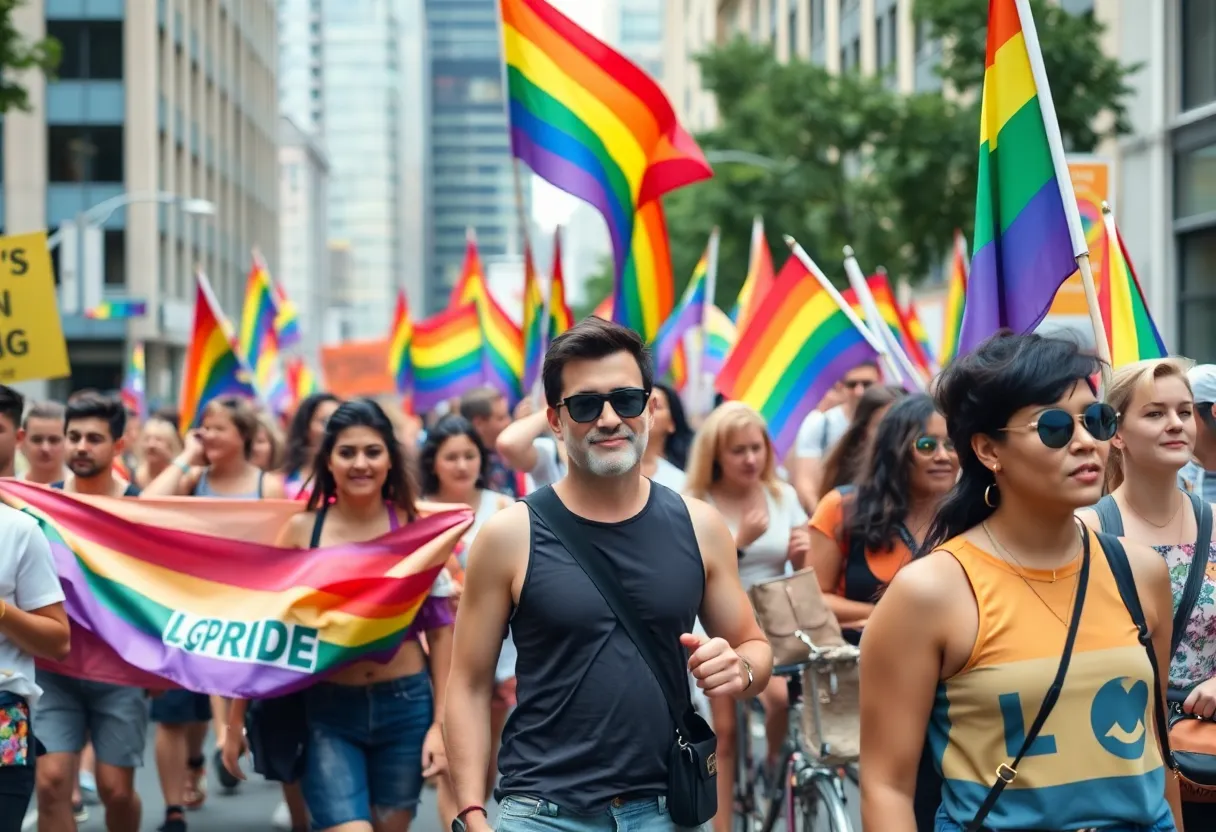 Colorful parade celebrating LGBTQIA+ pride in Oxford
