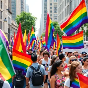 Colorful Oxford Pride Parade with participants celebrating diversity.