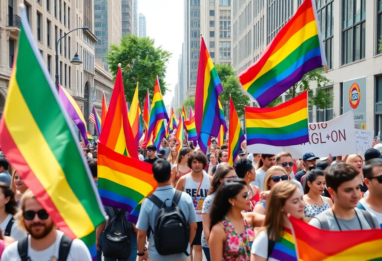 Colorful Oxford Pride Parade with participants celebrating diversity.