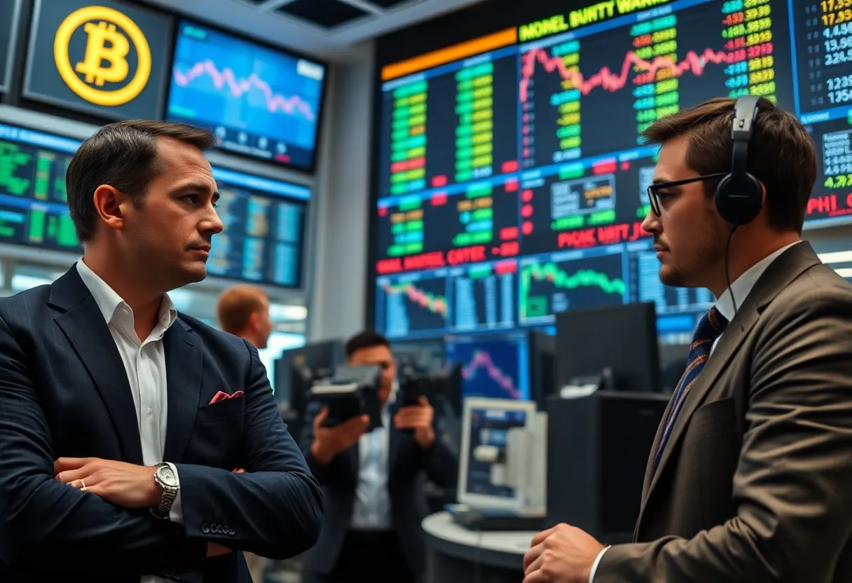 Declining pharmaceutical stocks in a trading room