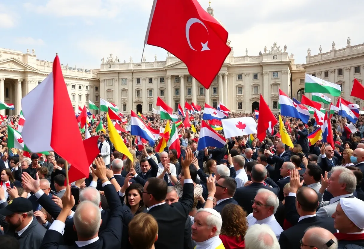 Crowd gathered in St. Peter's Square for the inauguration of Pope Leo XIV