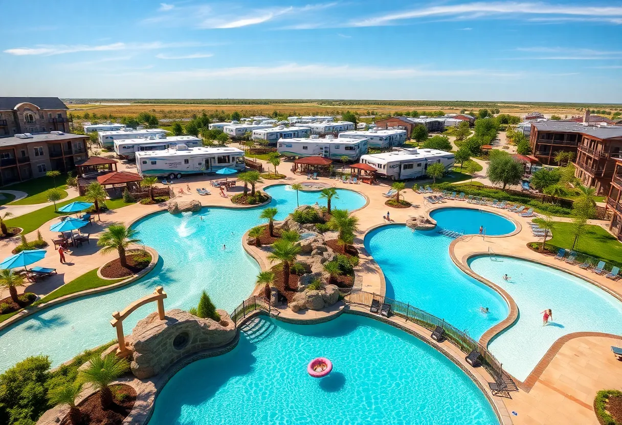 View of Roundabout Oxford RV and Water Resort with water attractions