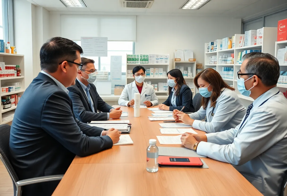 Pharmacists and health officials collaborating to address syphilis cases