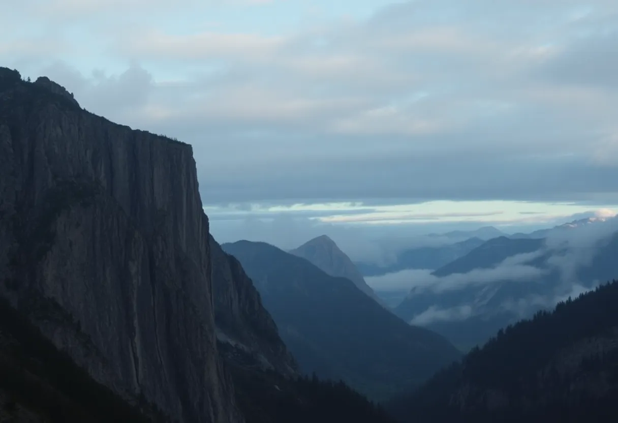 Mountain landscape representing a tragic climbing accident
